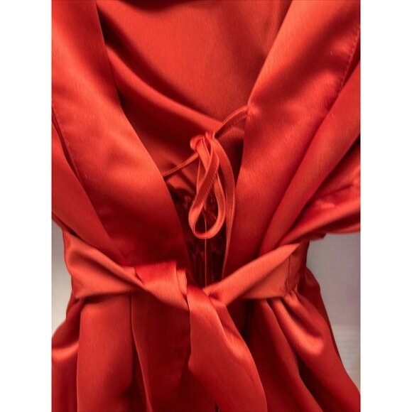 Cabernet by Sleep Sense Womens Deep Red Kimono Style Robe Mid Calf Size M - Picture 4 of 13